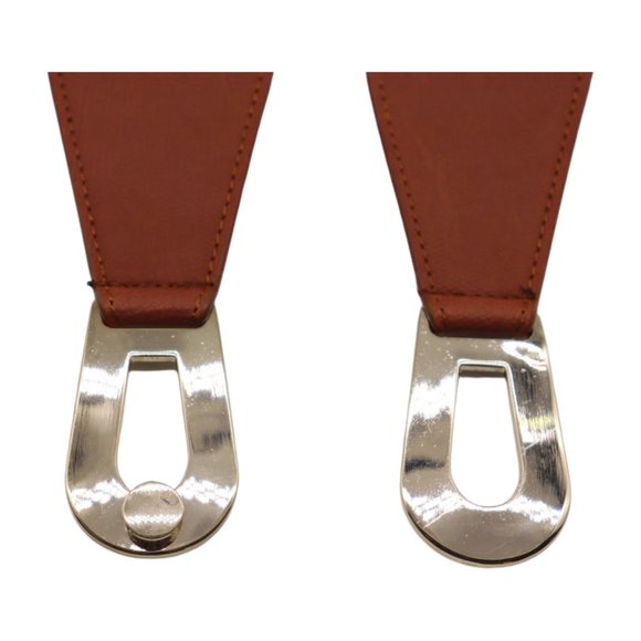 Women Brown Elastic Skinny Waistband Hip Waist Belt Gold Metal Buckle S M z046 - Picture 4 of 13